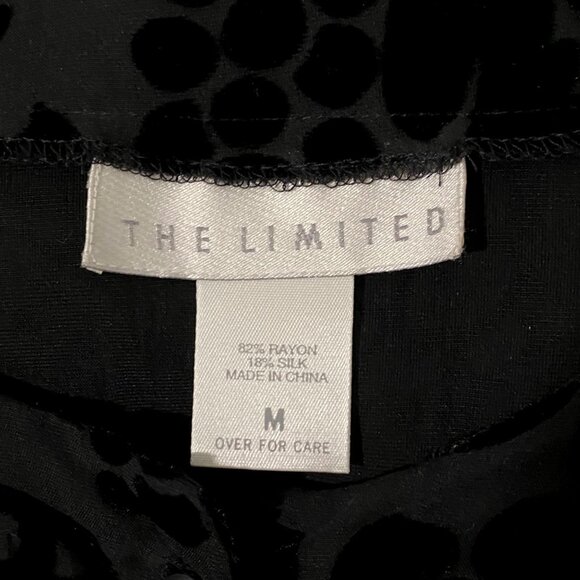Vtg The Limited Floral Velvet Burnout Button Front Top M Black Y2K Dark Romantic - Picture 4 of 5